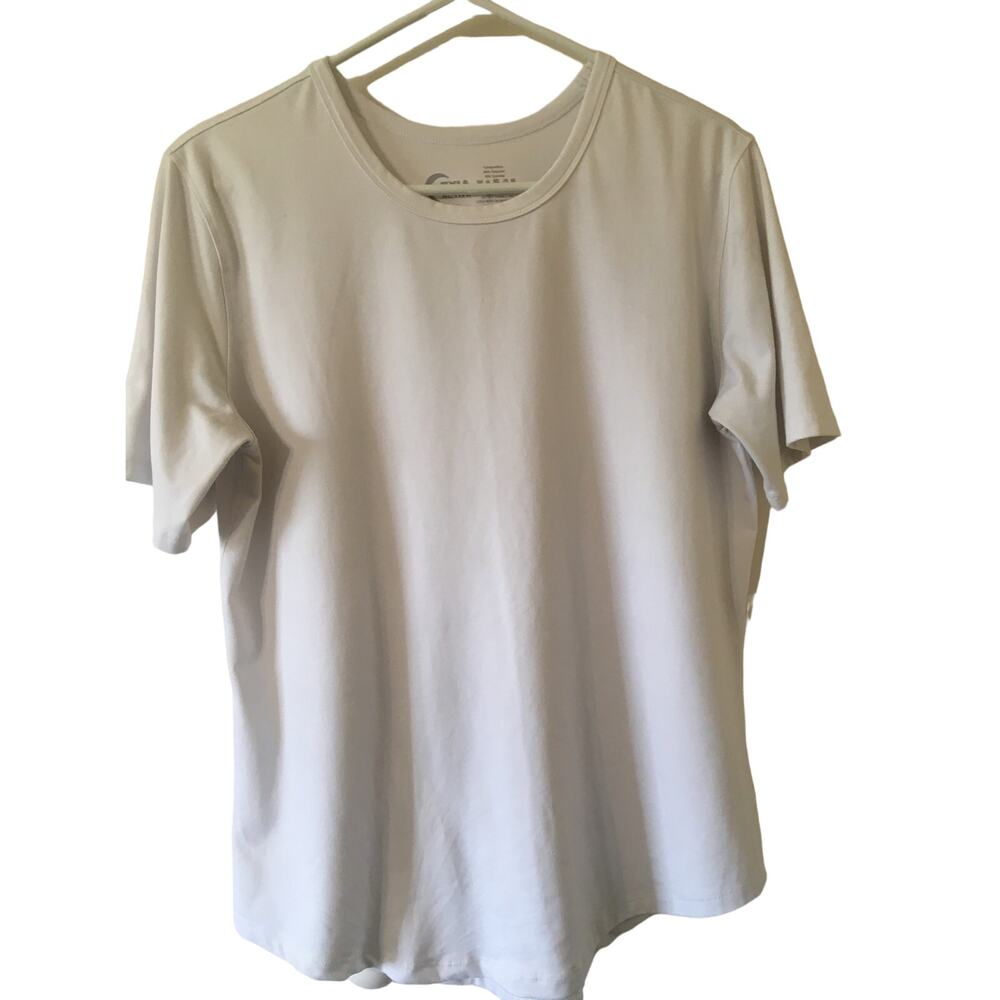 Zyia Active XL White Short Sleeve Scoop Hem Top